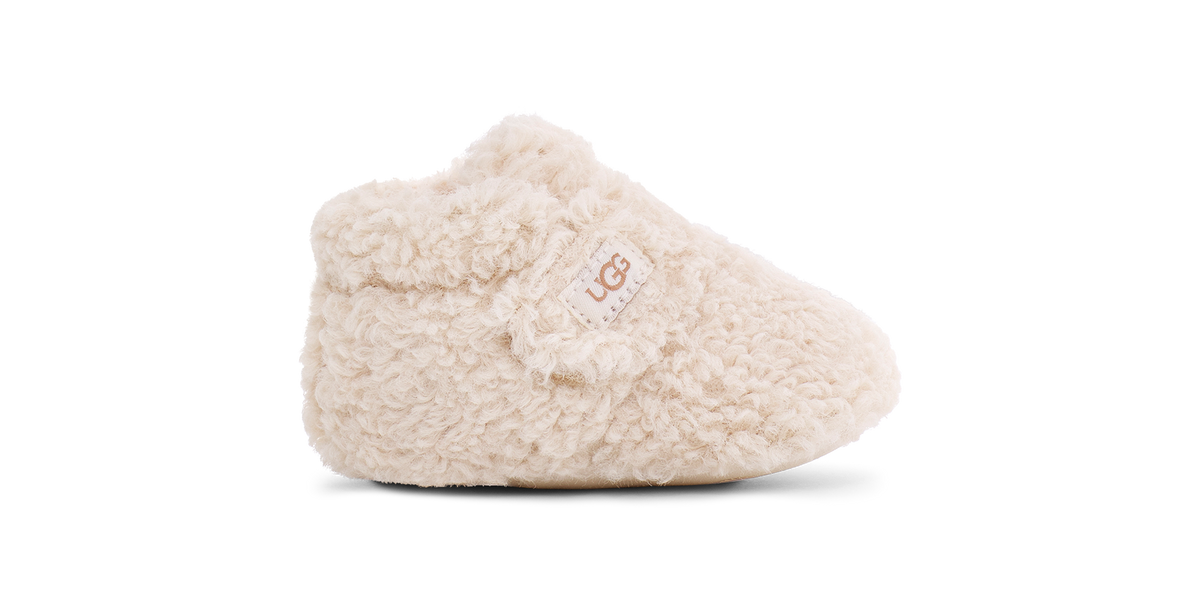 UGG Bixbee Crib Toddlers' (TD) Booties — Natural Curly Faux Fur