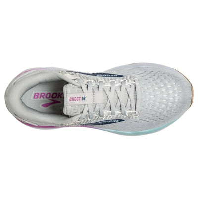 Brooks Ghost 16 Women's Sneakers — White/Gray/Blue Running