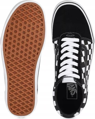 Vans Ward Checkered Men's Sneakers — Black/White Suede