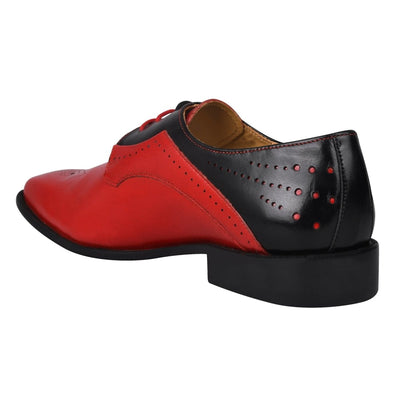strapless open back dress Mens Shoes Smart Formal Perforated Pointed Laced Red Patent Leather PU main image 1
