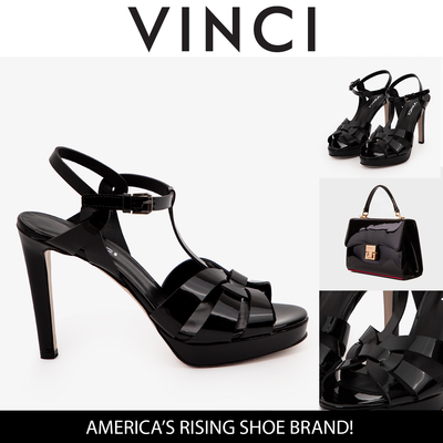 Vinci Leather The Parisian Black Patent Leather T-Strap Platform Heel Women Sandal – product view 13