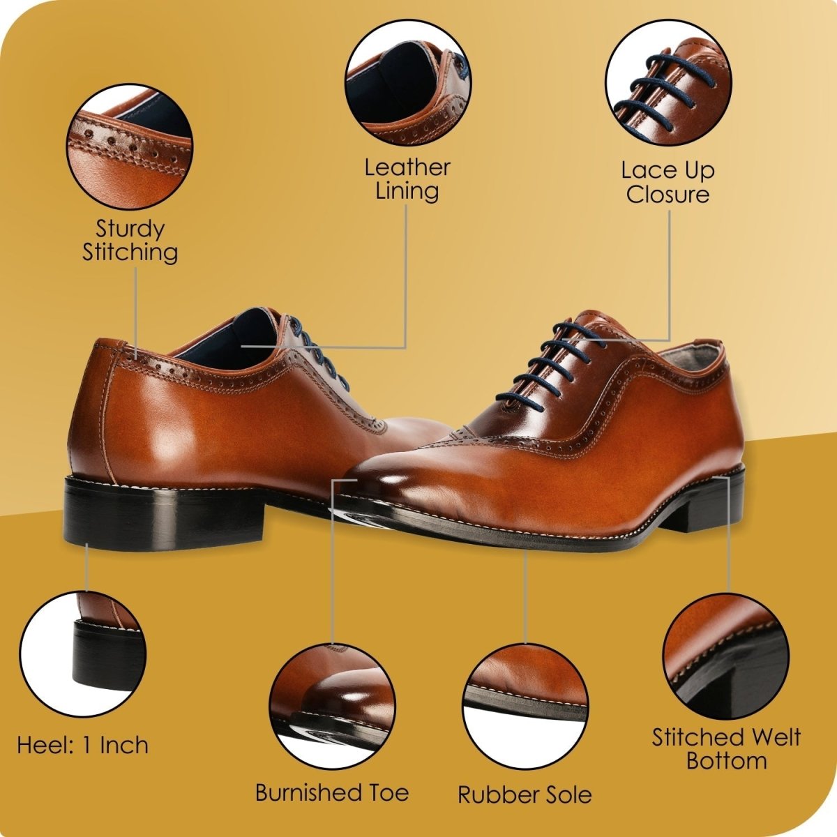 Liberty Zeno Debonair Genuine Leather Oxford Style Dress Shoes For Men