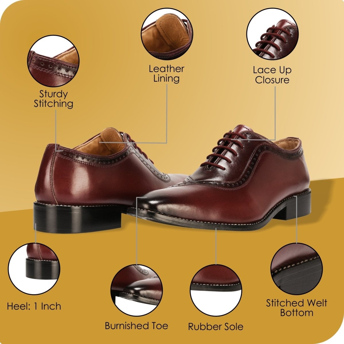 Liberty Zeno Debonair Genuine Leather Oxford Style Dress Shoes For Men