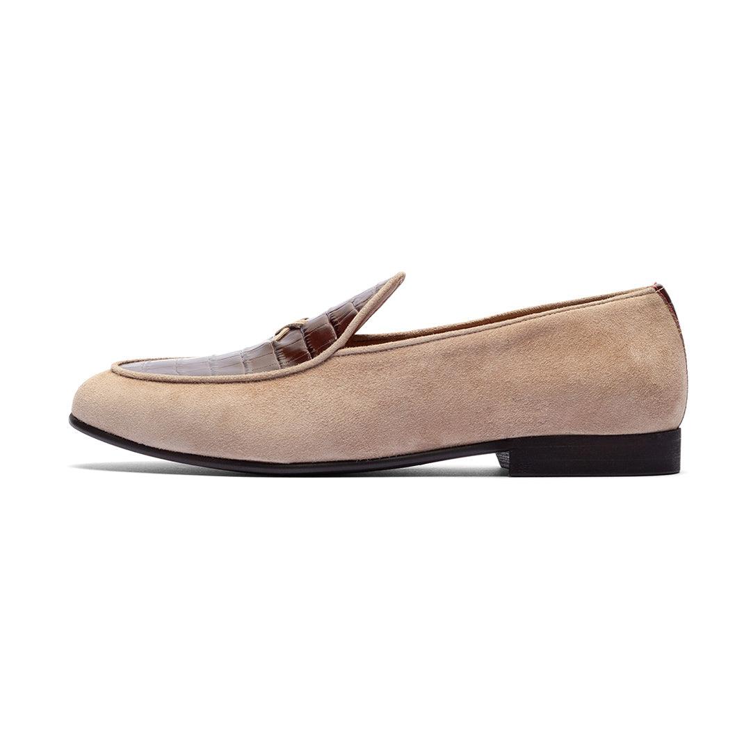 Del Toro Shoes Men's Sandstone Croc Milano Loafer