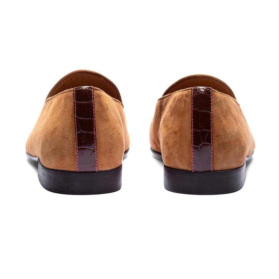 Del Toro Shoes Men's Cognac Croc Milano Loafer