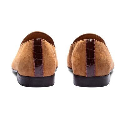 Del Toro Shoes Men's Cognac Croc Milano Loafer