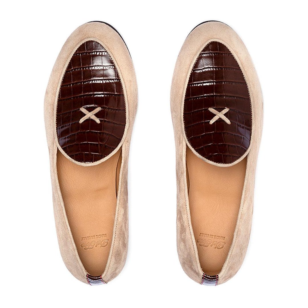 Del Toro Shoes Men's Sandstone Croc Milano Loafer