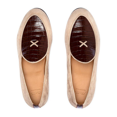 Del Toro Shoes Men's Sandstone Croc Milano Loafer