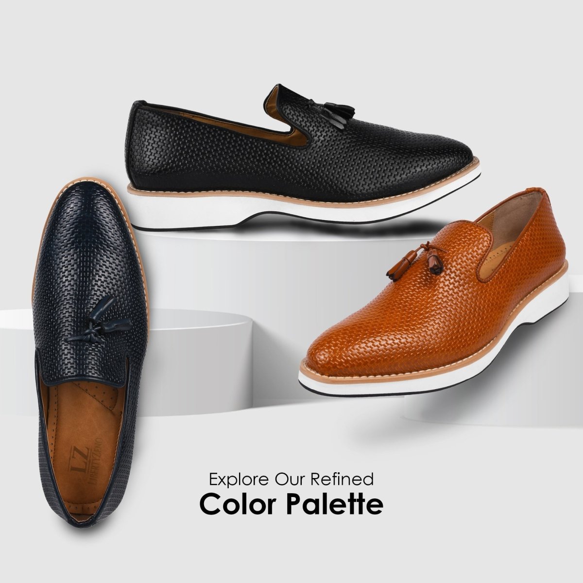 Liberty Zeno Denis Mens knitted Upper Eva Sole Tassel Loafers