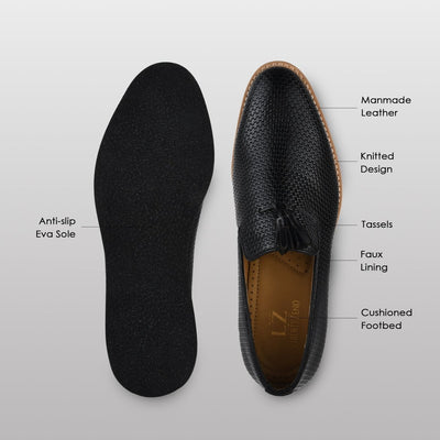 Liberty Zeno Denis Mens knitted Upper Eva Sole Tassel Loafers
