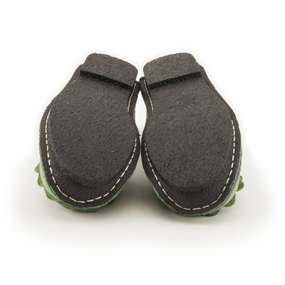 L'Artiste Dezi Green flats, pair, outsole view
