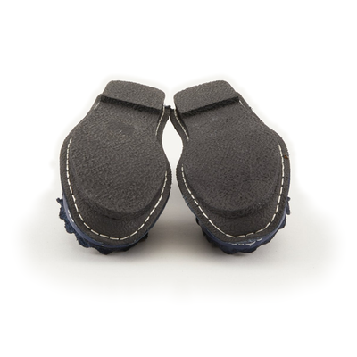 L'Artiste Dezi Navy flats, pair, outsole view