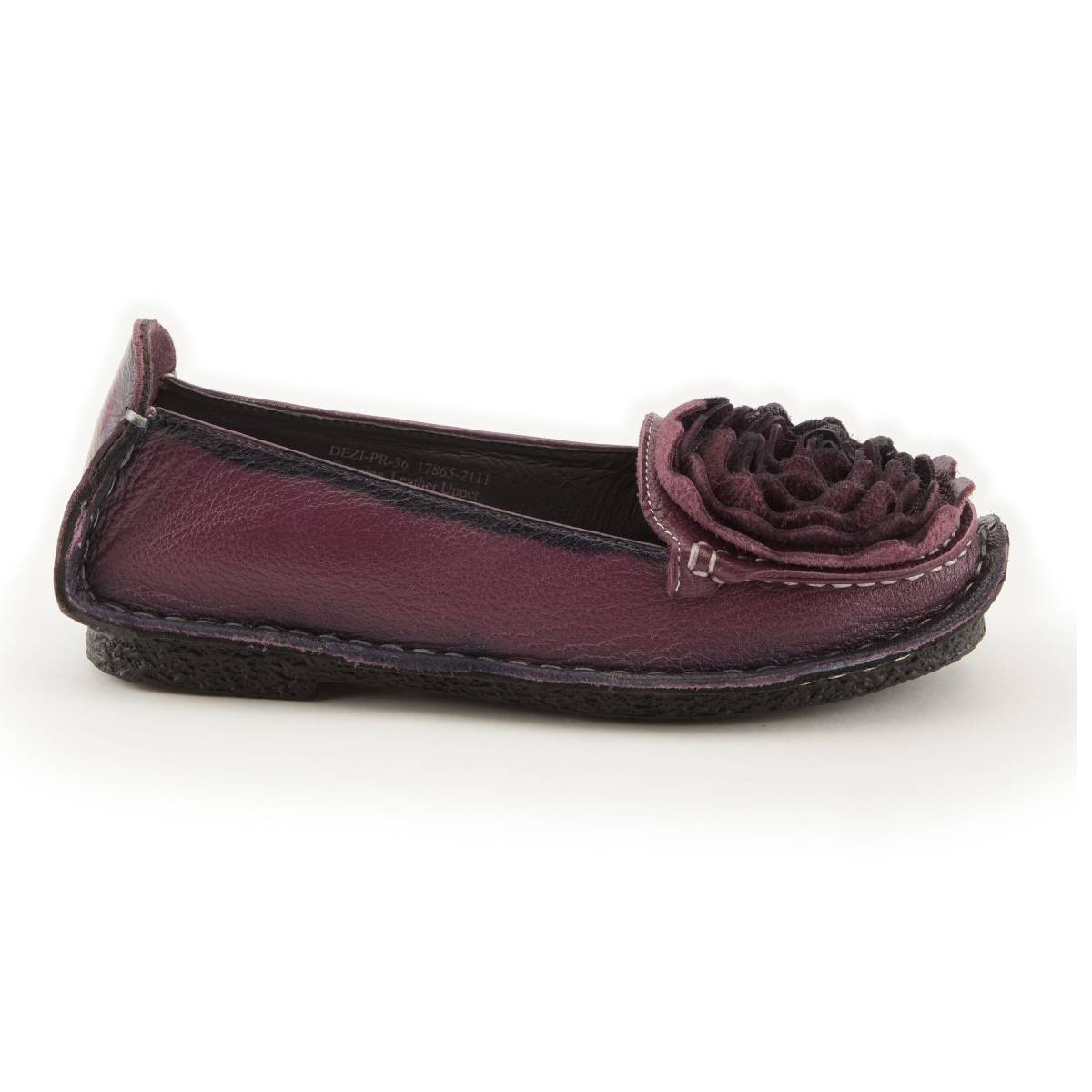 L'Artiste Dezi Purple flats, side view