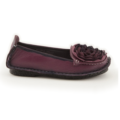 L'Artiste Dezi Purple flats, side view