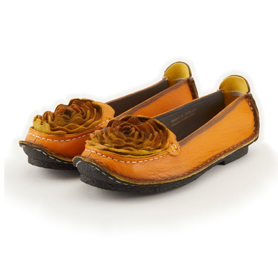 L'Artiste Dezi Yellow flats, pair, front three-quarter view
