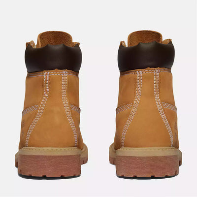 Timberland 6-Inch Premium Waterproof Big Kids' (GS) Boots — Wheat Nubuck (12909W)