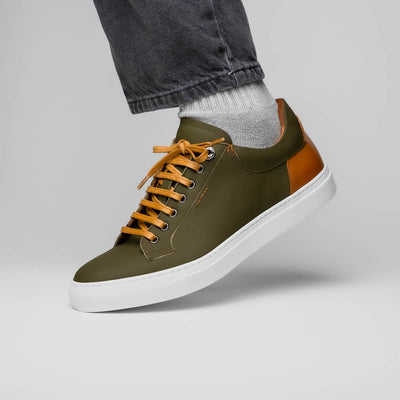 Zelli Italia Men's 65-229-OLV Diaz Rubberized Calfskin Sneaker Olive Green