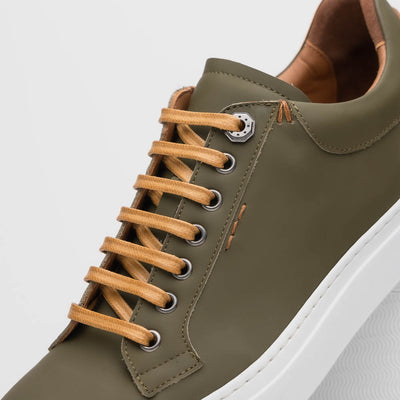 Zelli Italia Men's 65-229-OLV Diaz Rubberized Calfskin Sneaker Olive Green