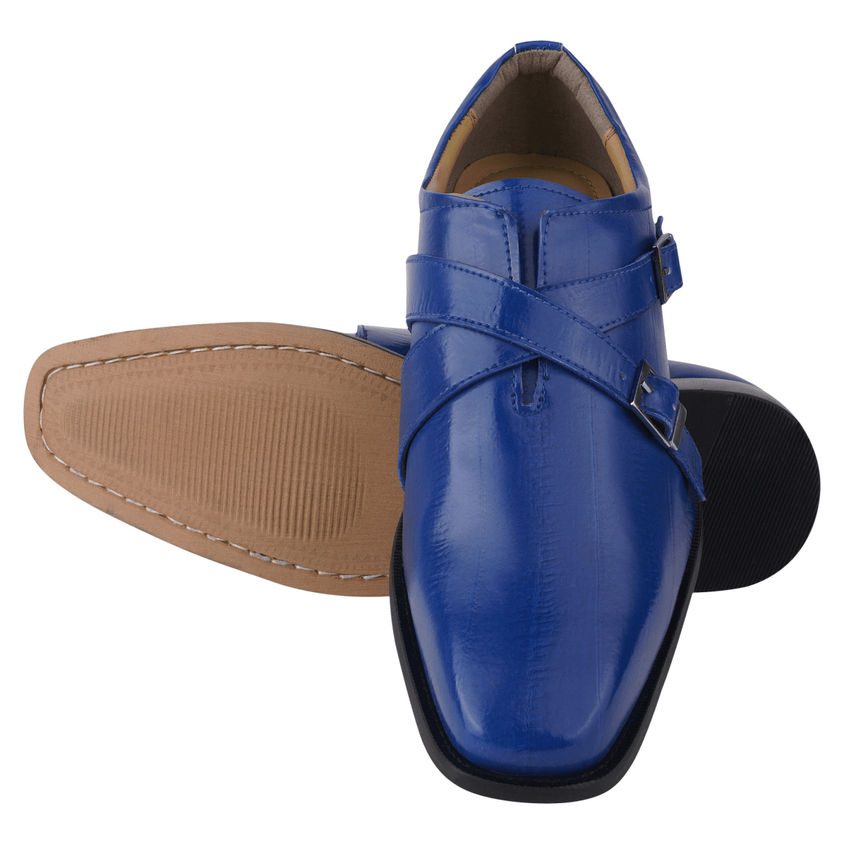 Liberty Zeno DONNA Leather Oxford Style Double Buckle Monk Straps Shoes For Men
