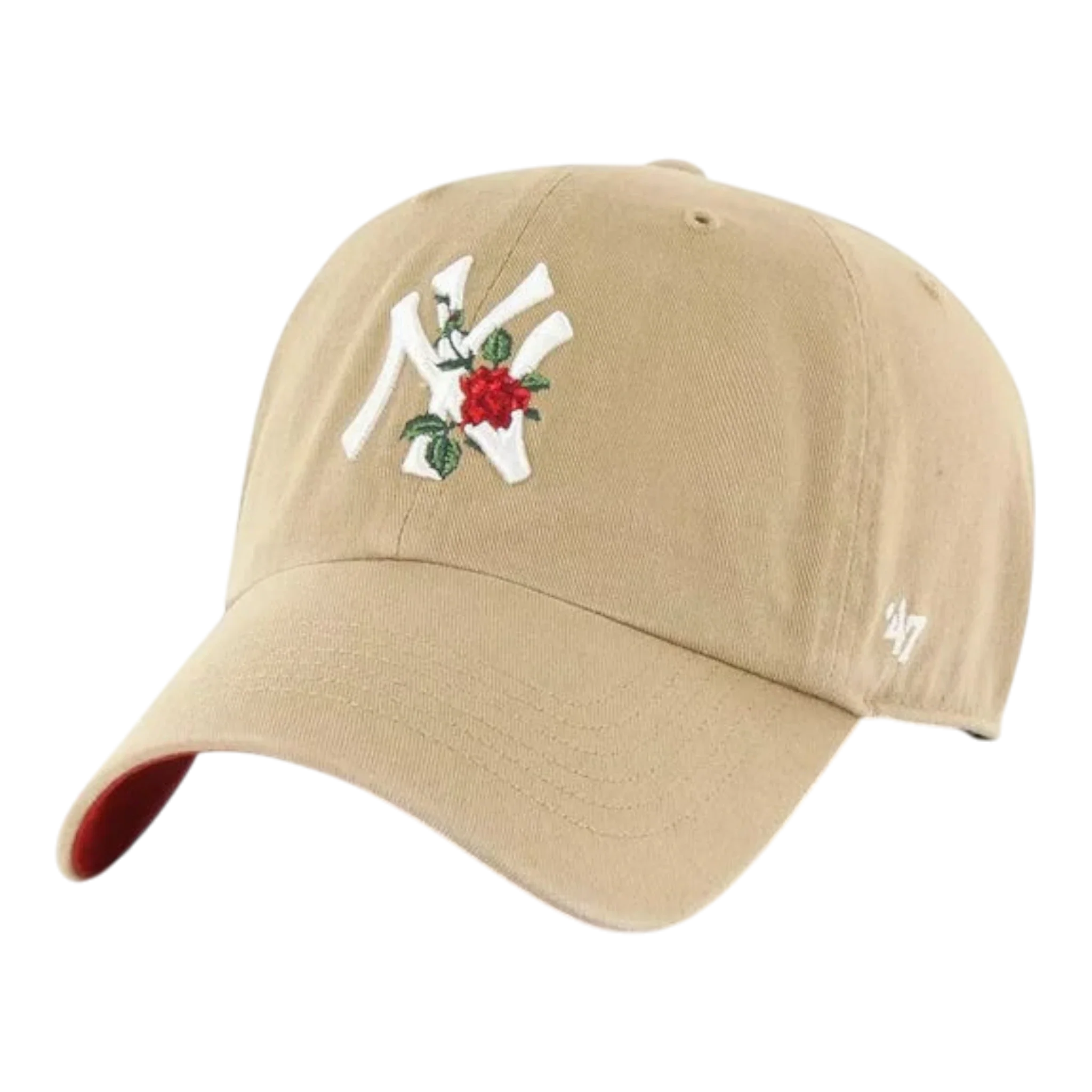 47 Brand Clean Up New York Yankees Thorn Strapback Hat — Khaki Adjustable Cap