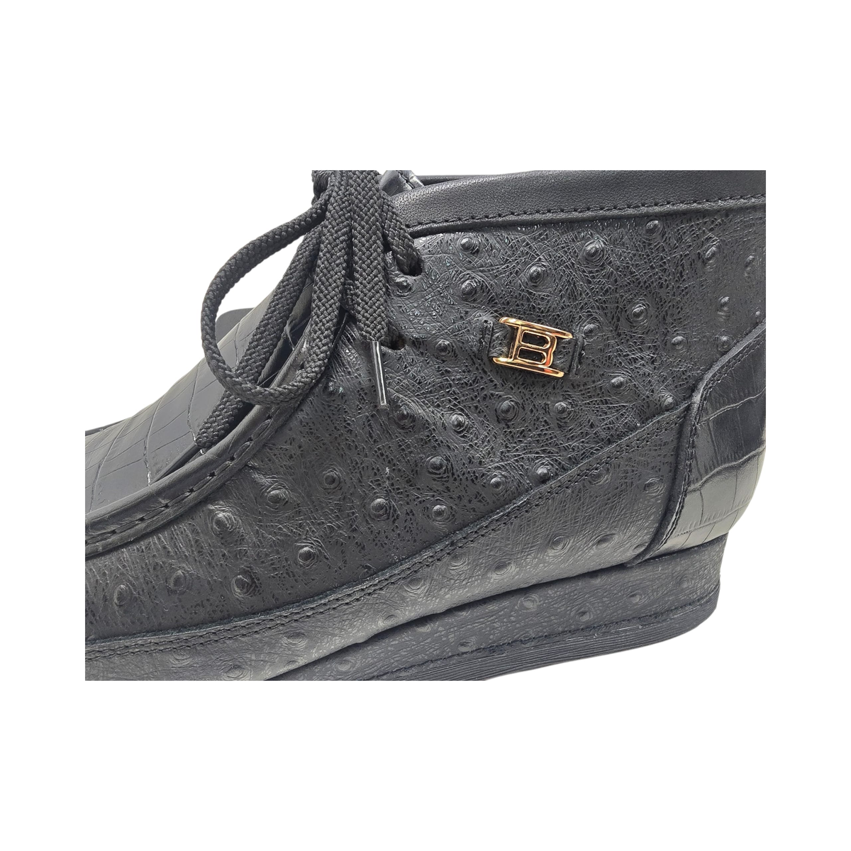 British Walkers New Castle Dual Print chukka boots in black, textured side panel and B logo detail