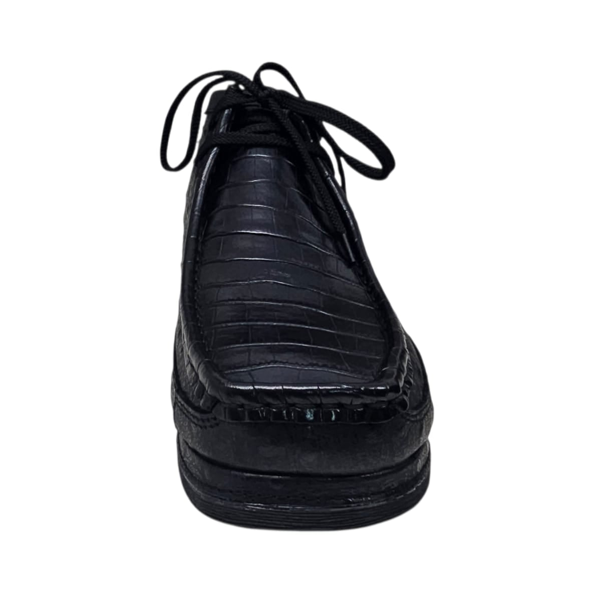 British Walkers New Castle Dual Print chukka boots in black, front view