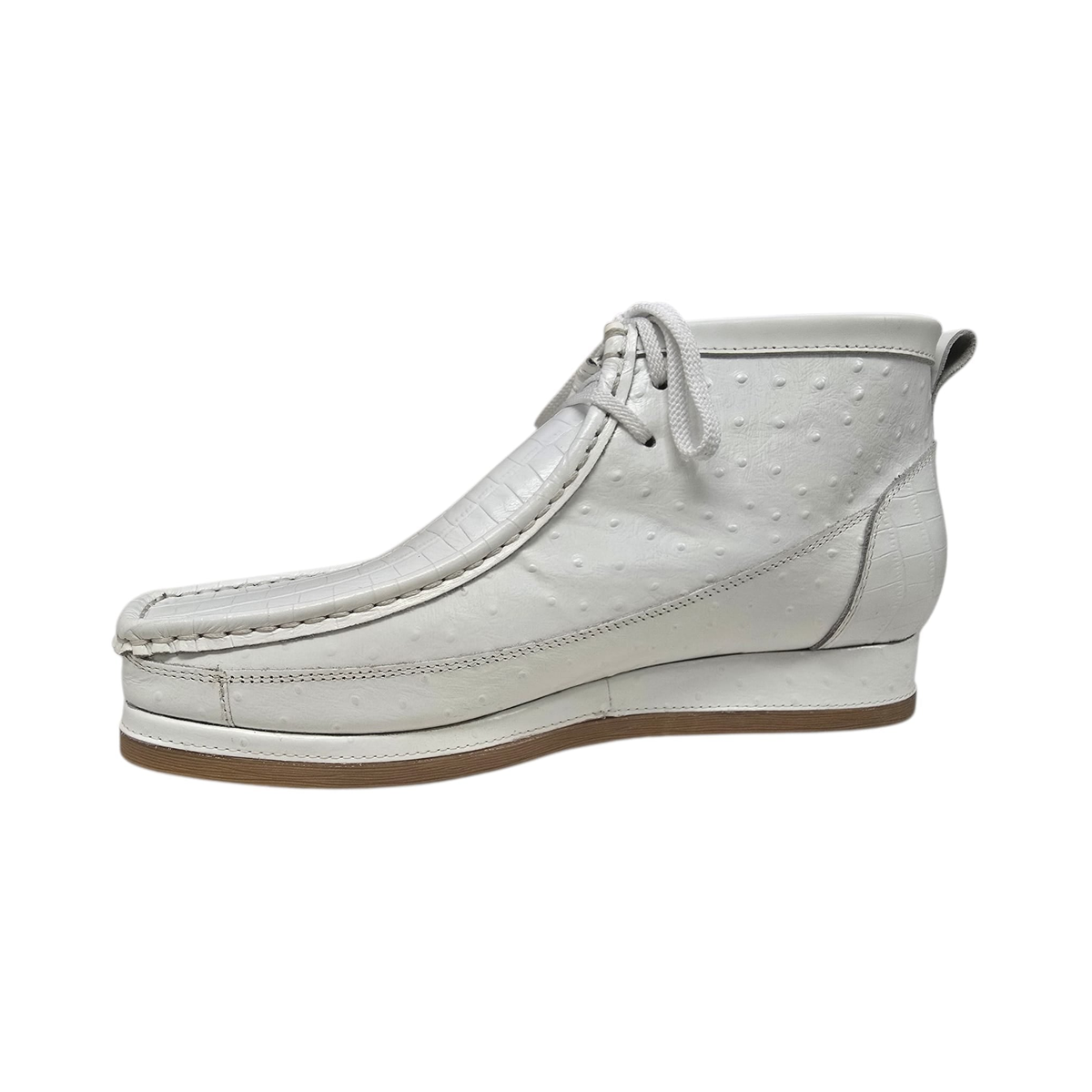 British Walkers New Castle Dual Print chukka boots in white, opposite side profile