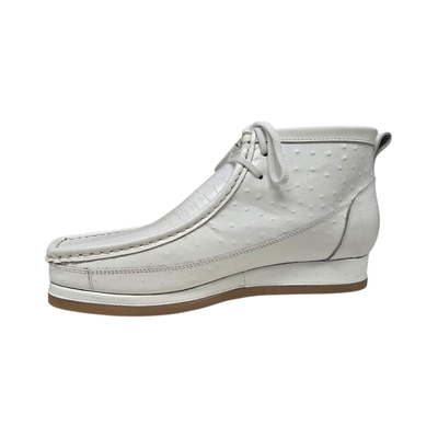 British Walkers New Castle Dual Print chukka boots in white, opposite side profile