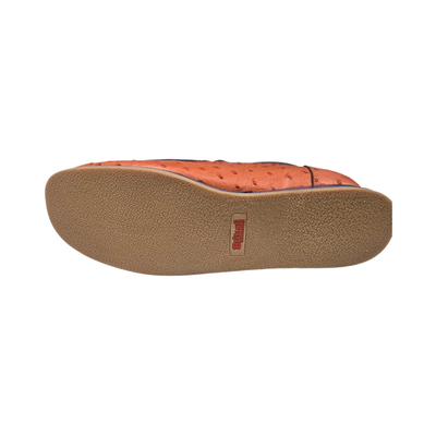 British Walkers New Castle Dual Print chukka boots in orange and navy, outsole view