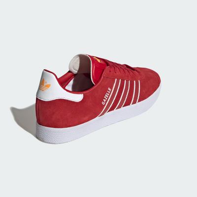 adidas Gazelle Power Striped Men's Sneakers — Red/White Suede