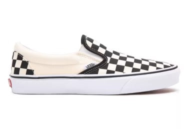 Vans Classic Slip-On Men's Sneakers — Black/White Canvas Low-Top