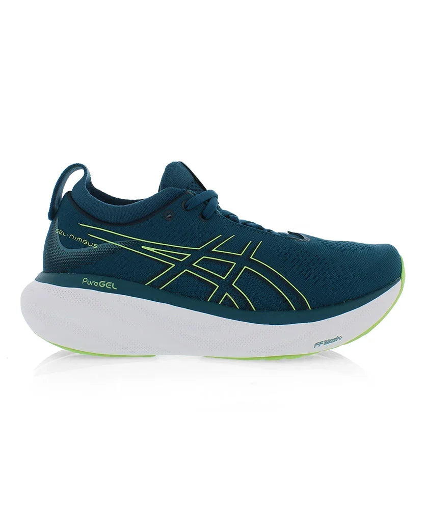 ASICS GEL-NIMBUS 25 Womens Running Shoes — Ink Teal/Lime Green