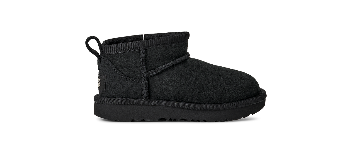 UGG Classic Ultra Mini Toddlers' (TD) Boots — Black Sheepskin