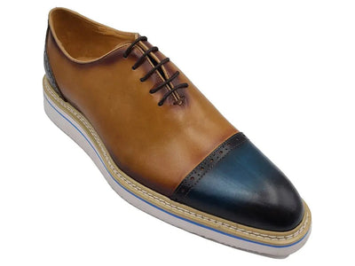 Carrucci Shoes Elegant Two Tone Cap Toe Calfskin Oxford KS55220T