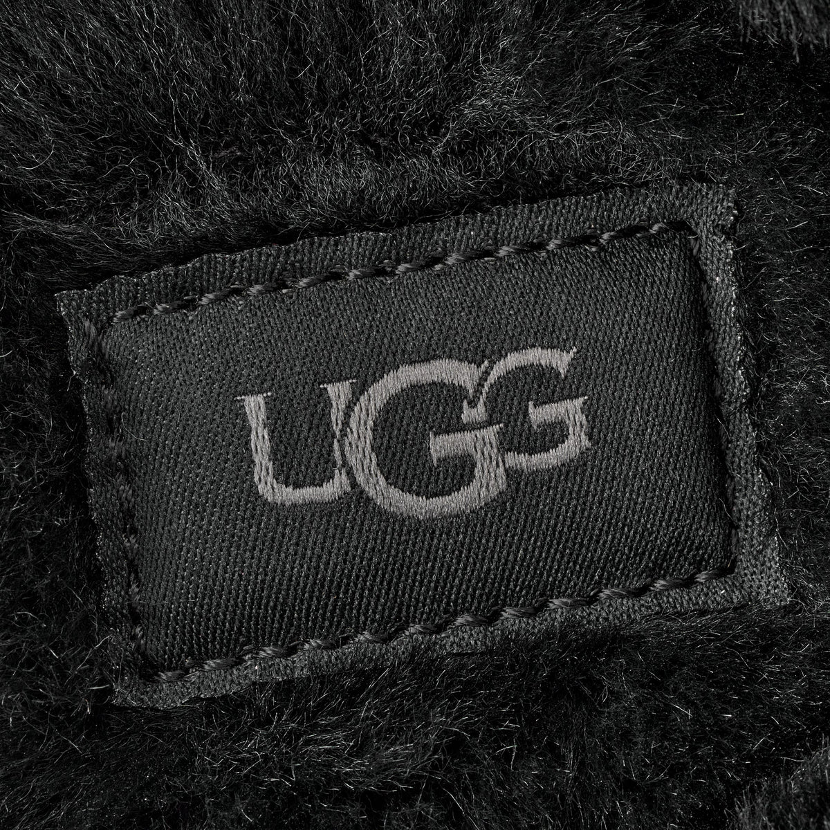 UGG Disquette Womens Platform Slippers — Black Suede
