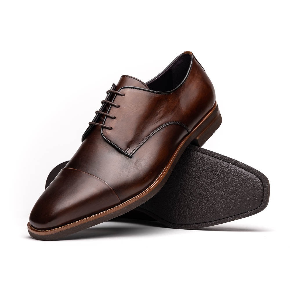 Zelli Italia Men's 25-550-CST ENZO Italian Calfskin Cap Toe Chestnut