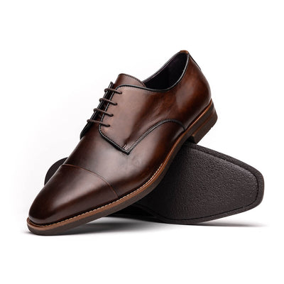 Zelli Italia Men's 25-550-CST ENZO Italian Calfskin Cap Toe Chestnut