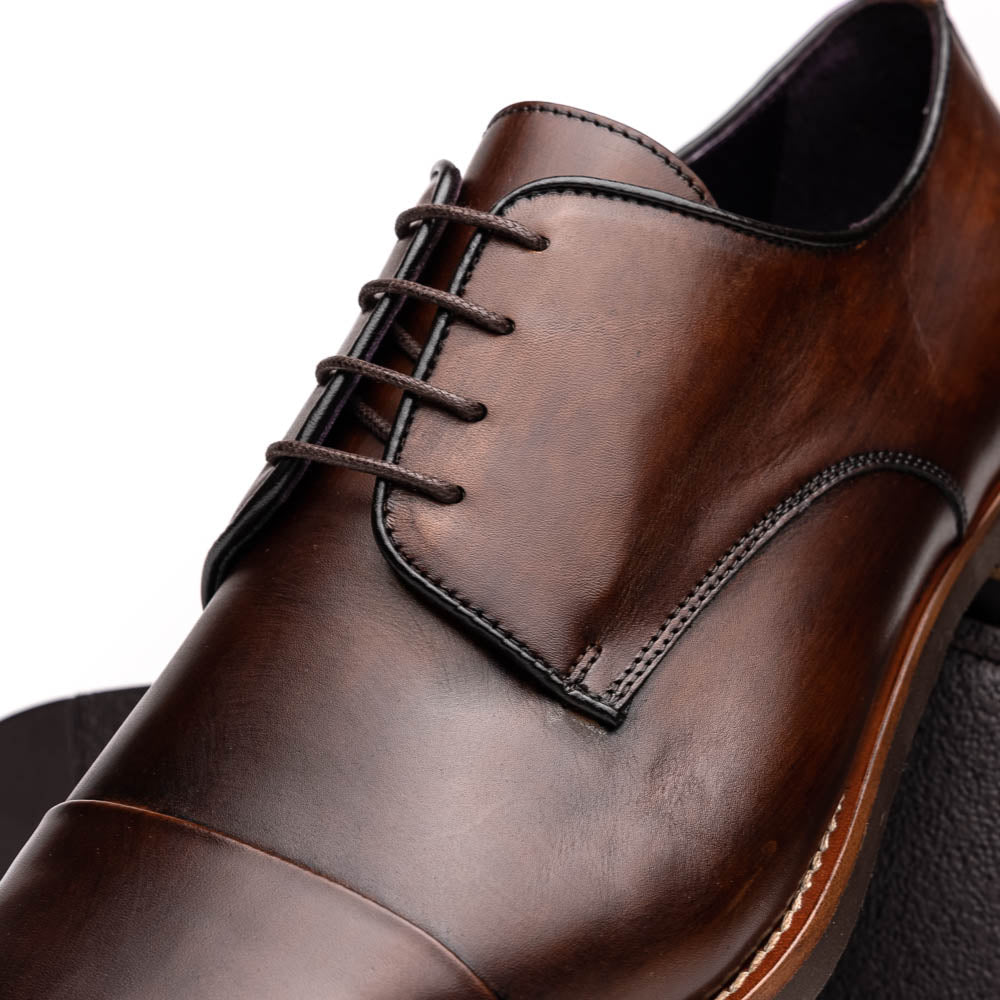 Zelli Italia Men's 25-550-CST ENZO Italian Calfskin Cap Toe Chestnut