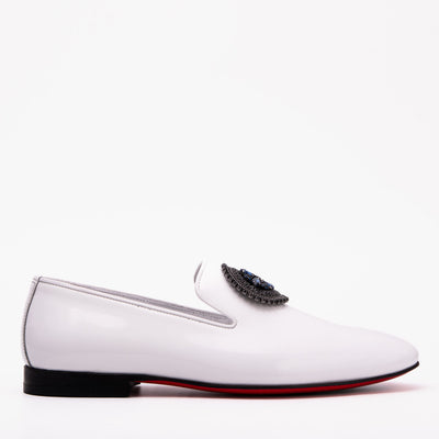 Vinci Leather The Pombe White Patent Leather Dress Slip-on Loafer Men Shoe – product view 1