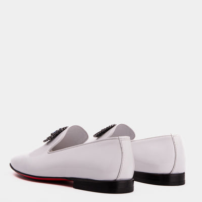 Vinci Leather The Pombe White Patent Leather Dress Slip-on Loafer Men Shoe – product view 4