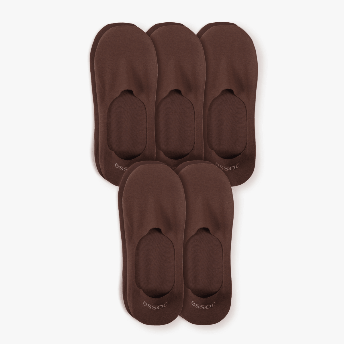 Unisex Cotton No Show Socks 5-Pack | Espresso Brown – product view 1