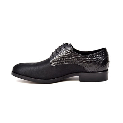 British Walkers Executive Men's Black Leather and Pony Skin Dress Shoes view 4