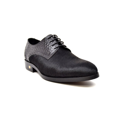 British Walkers Executive Men's Black Leather and Pony Skin Dress Shoes view 5
