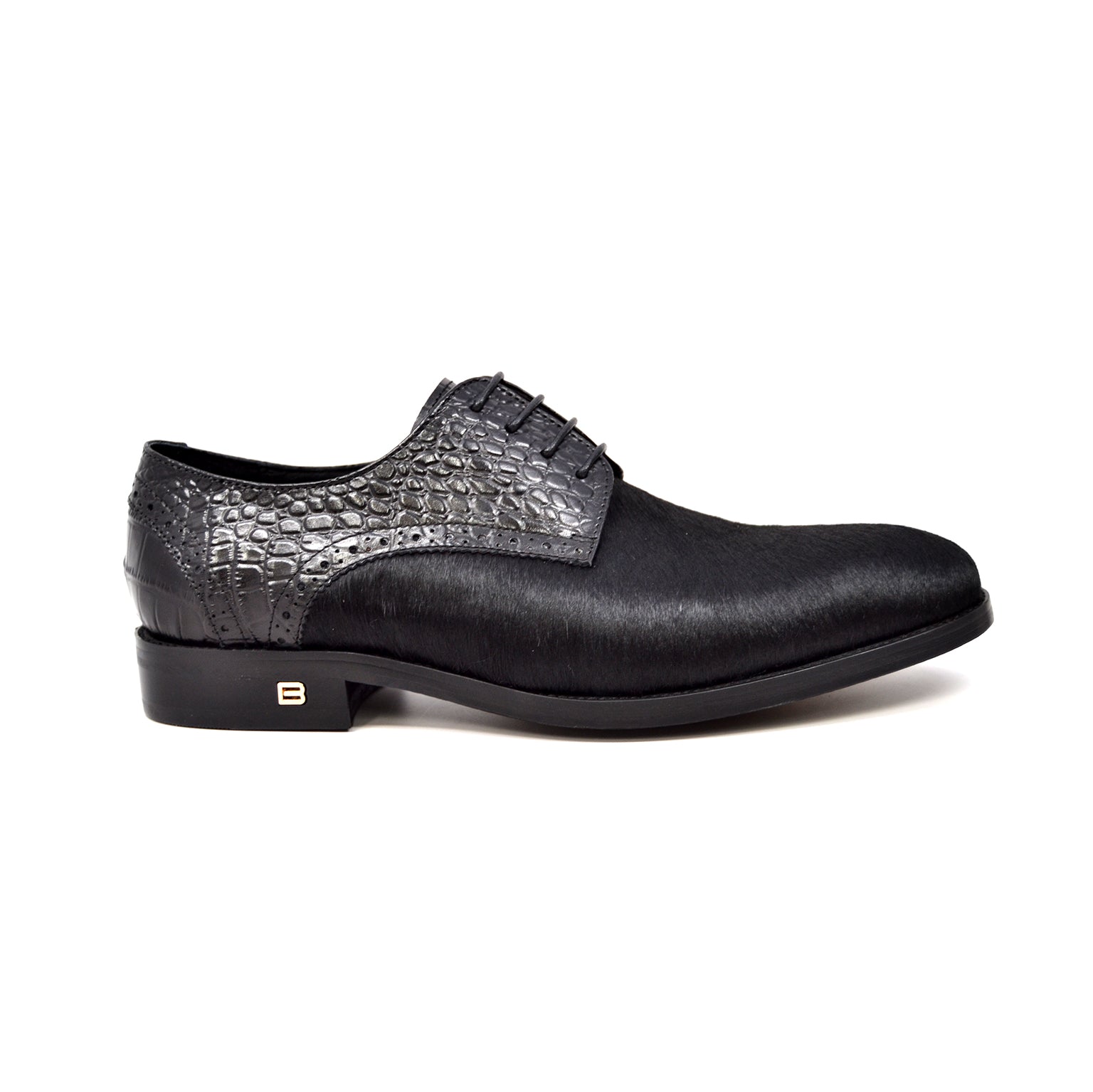 British Walkers Executive Men's Black Leather and Pony Skin Dress Shoes view 6