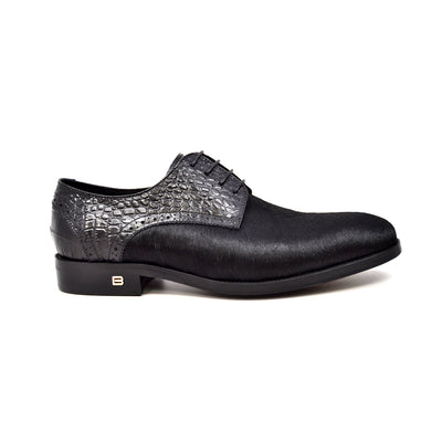 British Walkers Executive Men's Black Leather and Pony Skin Dress Shoes view 6