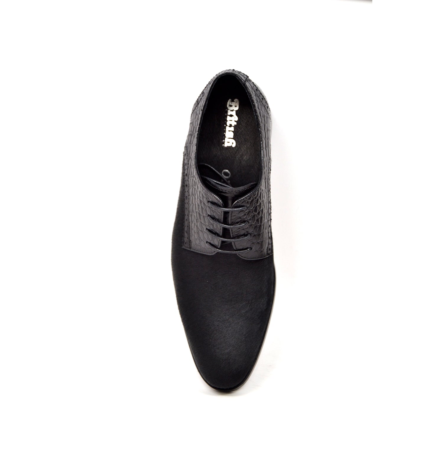 British Walkers Executive Men's Black Leather and Pony Skin Dress Shoes view 7