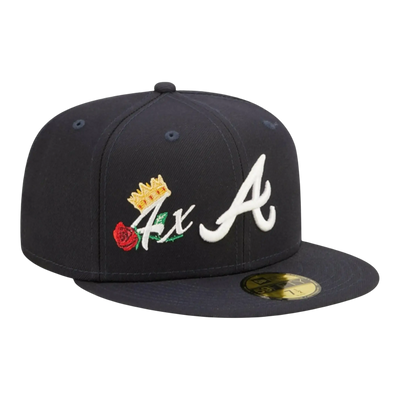 New Era Atlanta Braves Crown Champs WS Men Fitted Hat Navy