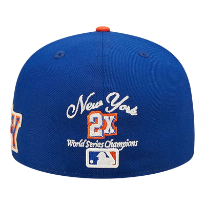 New Era 59Fifty MLB New York Mets Letterman Fitted Hat Blue/Orange