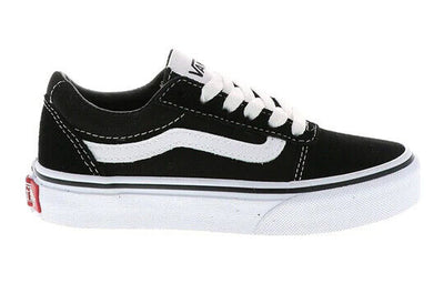Vans Ward Kids' Sneakers — Black/White Canvas Low-Top