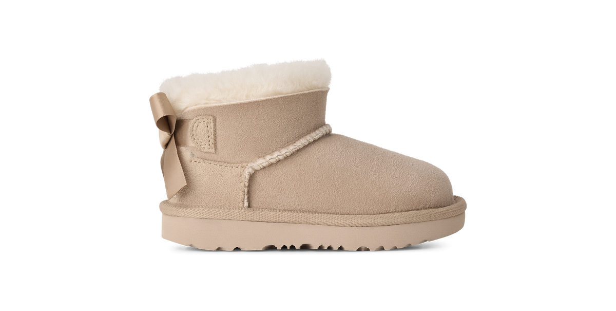 UGG Ultra Mini Bailey Bow Toddlers' (TD) Boots — Sand Sheepskin